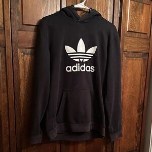 Adidas Black and White Trefoil Hoodie